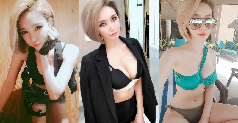 帅气酷妹自备一对「浑圆巨乳」，威力超凶猛！逼人上场「掏枪防卫」啦！