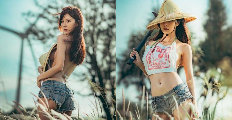 「性感农夫」米袋遮不住大波霸，火辣画面网友也想开始务农