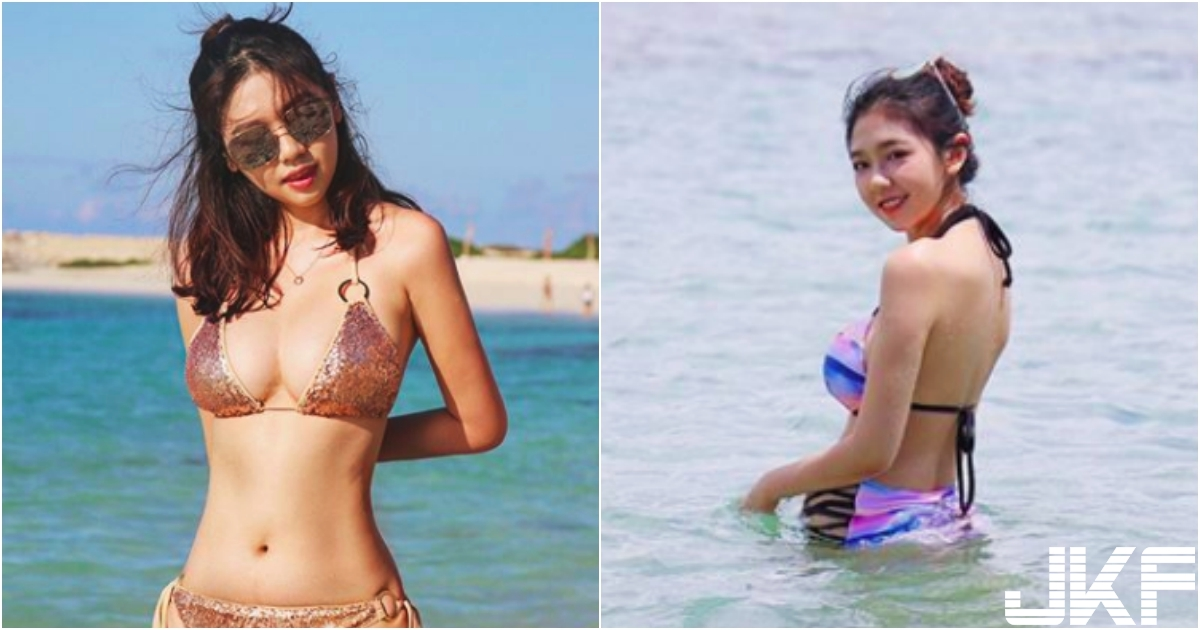 看不腻！「比基尼正妹」海边嬉戏！青春洋溢「浑圆双乳」让人感受到夏天的魅力！