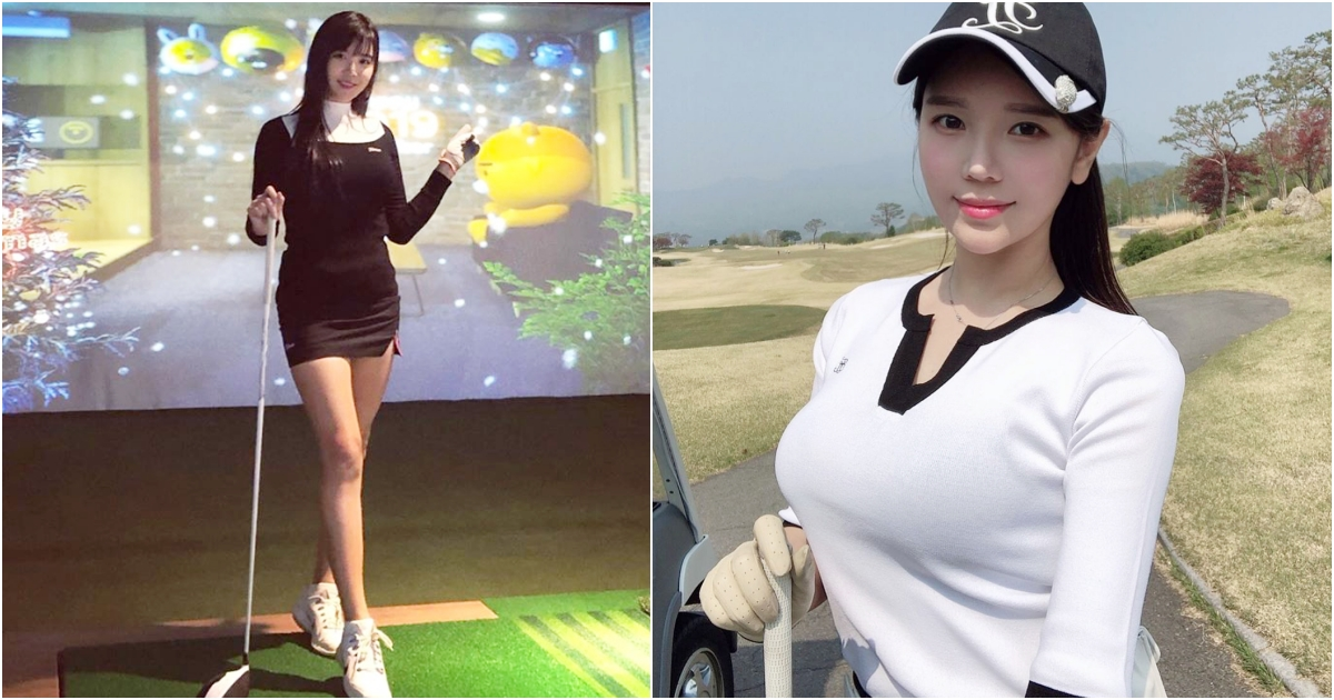 高尔夫球场「超胸辣妹」美腿视角太犯规！迷人的挥杆姿态让人瞬间恋爱-小湿妹图