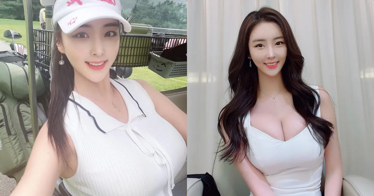 高尔夫小姐姐「车头灯好大」，自拍的「雄伟画面」好撩人！