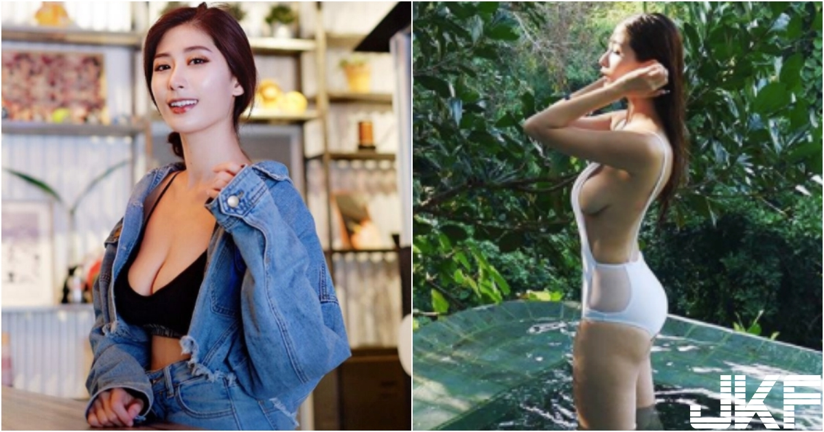 满出来啦！「大奶姊姊」身材好凶猛！「浑圆侧乳」份量超足泳装根本包不住！