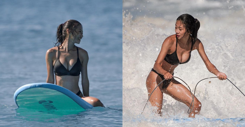 冲浪惊见「比基尼美尻妹」称霸海滩　正妹真实身分是语言治疗师