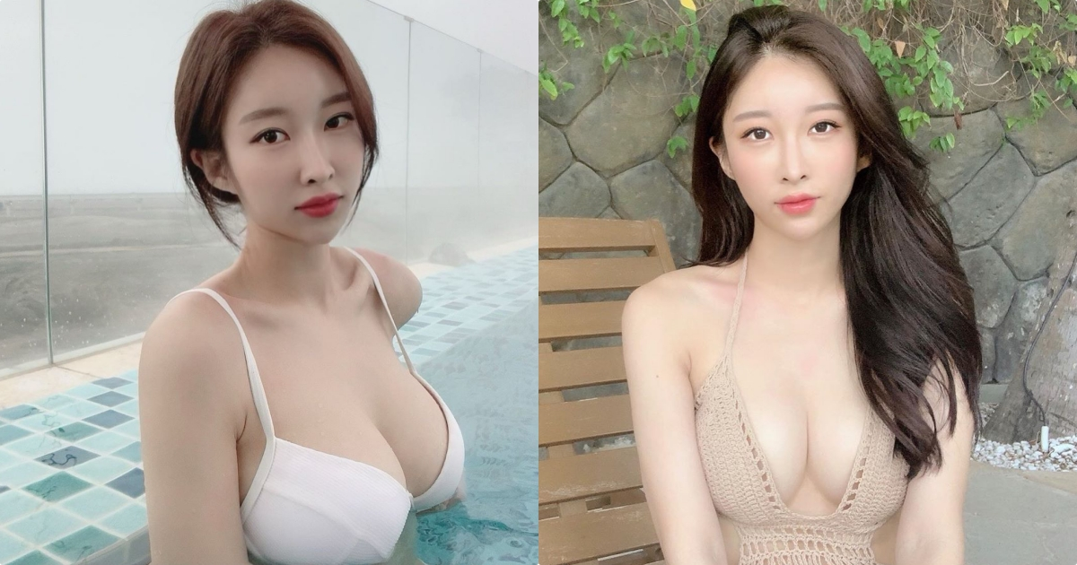 南韩美乳姐姐「巨乳实力超深厚」，玩水时「浑圆北半球」立刻现形！