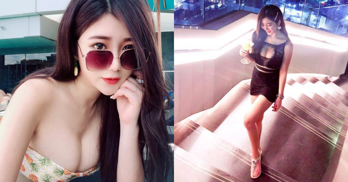 天灯妹「乐乐」泰国度假大方秀奶，「长辈出巡」比夜色还美！-小湿妹图