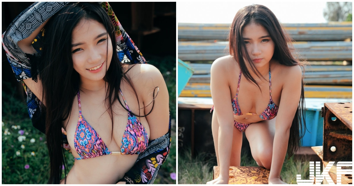 惹火正妹「深沟把头发都夹住了」！「深长事业线」让大家都想一起度假啊！