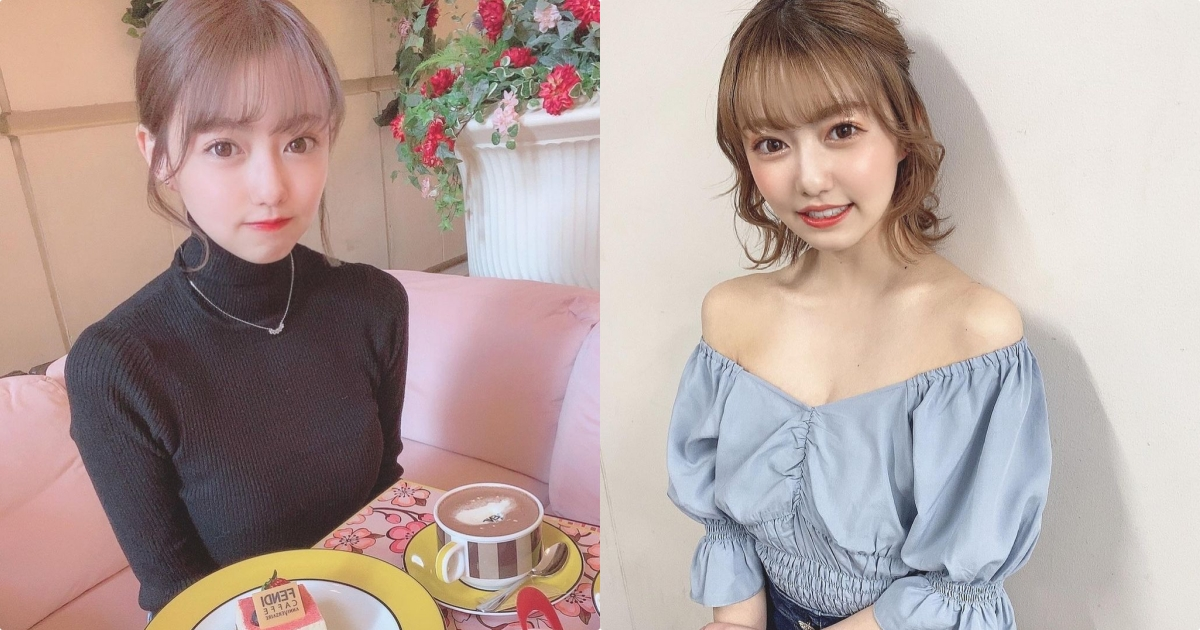 19岁可爱日本女孩「上围很傲人」，蓝色平口装「美乳饱满诱人」!