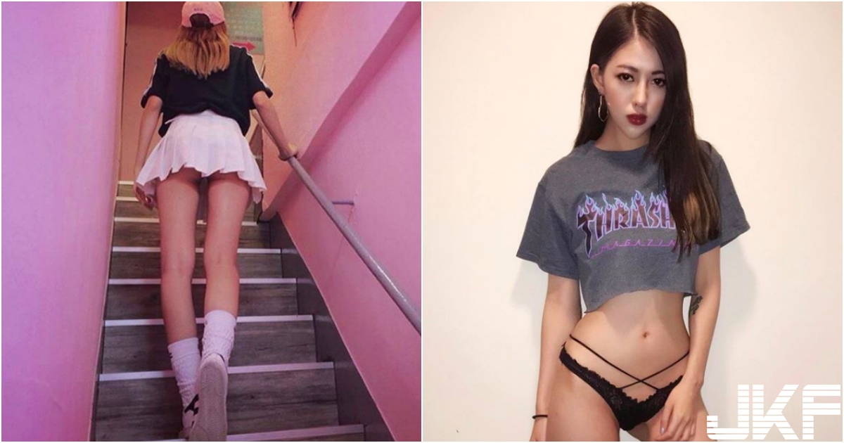 上楼梯惊见「短裙美腿妹」！绝对领域下「浑圆小屁屁」若隐若现！台湾妹子不得了！