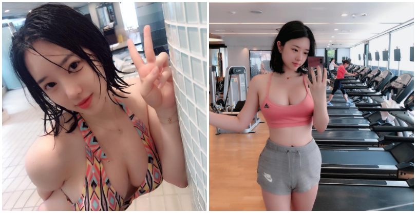 把圆领穿成低胸！「爆乳正妹」上围太丰满，超饱满曲线让上衣快撑不住！-小湿妹图