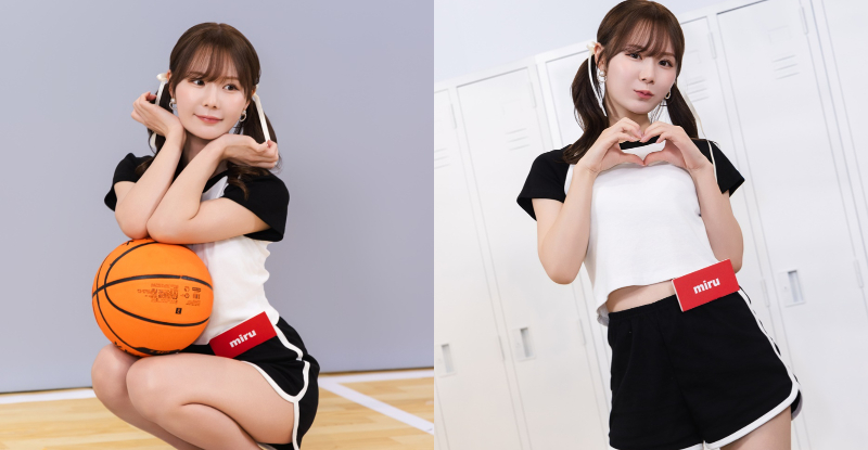可爱女神「miru」揪团打篮球，「卡哇依模样」让人恋爱爆棚！