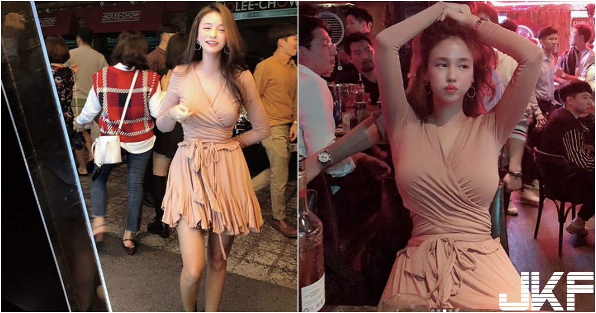 网拍老板娘「身材太突出」，出门喝酒也成焦点，小洋装包不住美乳～-小湿妹图