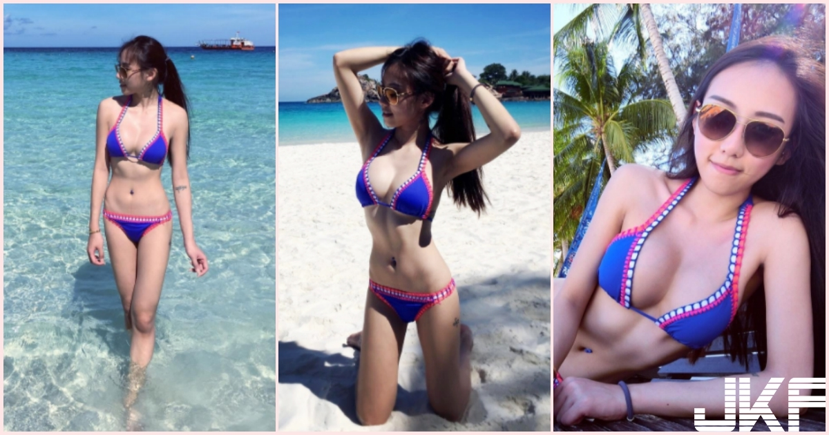 沙滩「比基尼爆乳妹」低胸视角好坏坏！满满的火辣照让人受不了…-小湿妹图