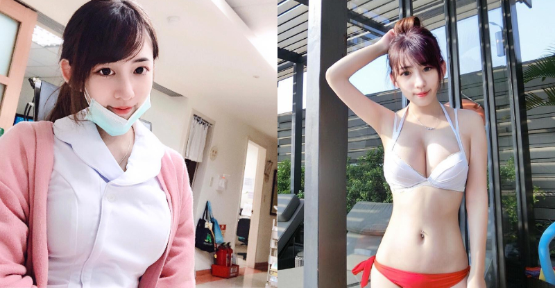 正妹护理师「Elle」制服被撑到好紧绷　甜美笑容让网友都恋爱了！