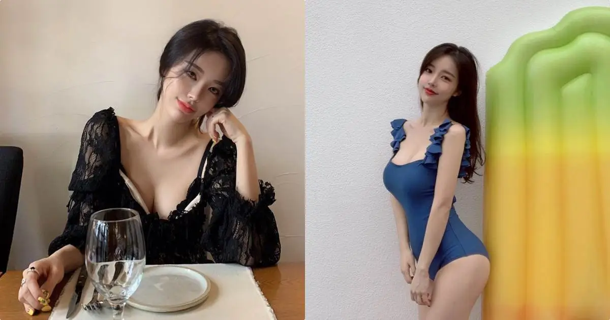 长腿正妹「用餐时露出白嫩深沟」，神级视角「双峰好坚挺」！