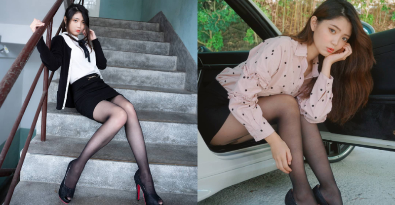 大小老婆一次包！「玠雯」香车内狂展性感美腿，「销魂黑丝袜」狂撩腿控心！